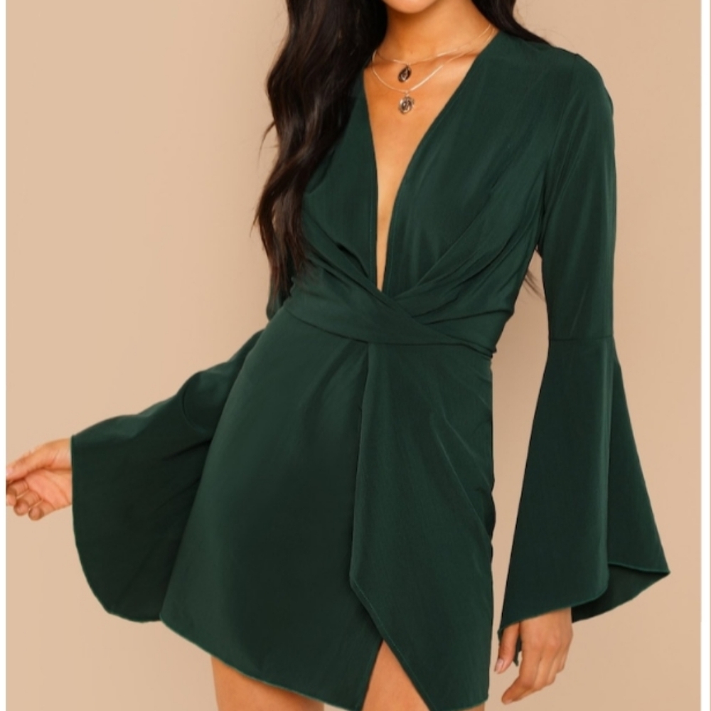 Flounce sleeve dress